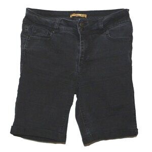 WAX black denim cuffed jean shorts Butt Love women's size L 30" waist, 8" inseam
